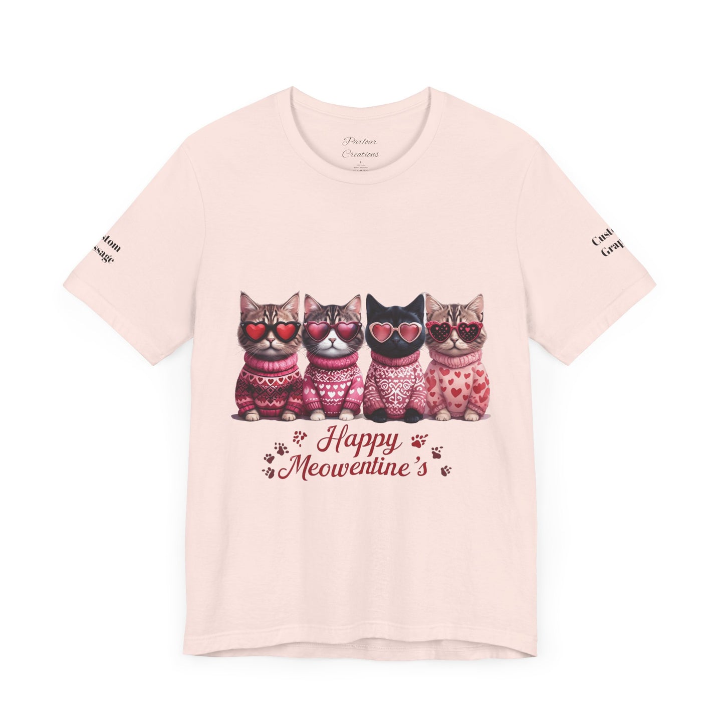 Personalized Happy Meowentines Unisex T-shirt