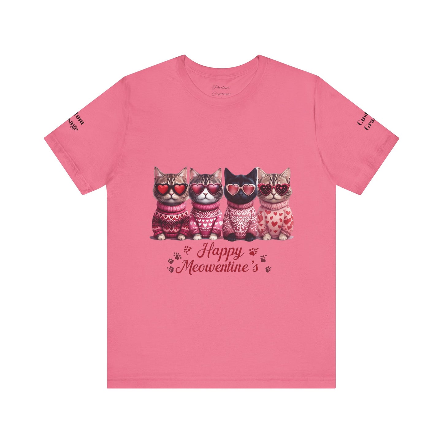 Personalized Happy Meowentines Unisex T-shirt