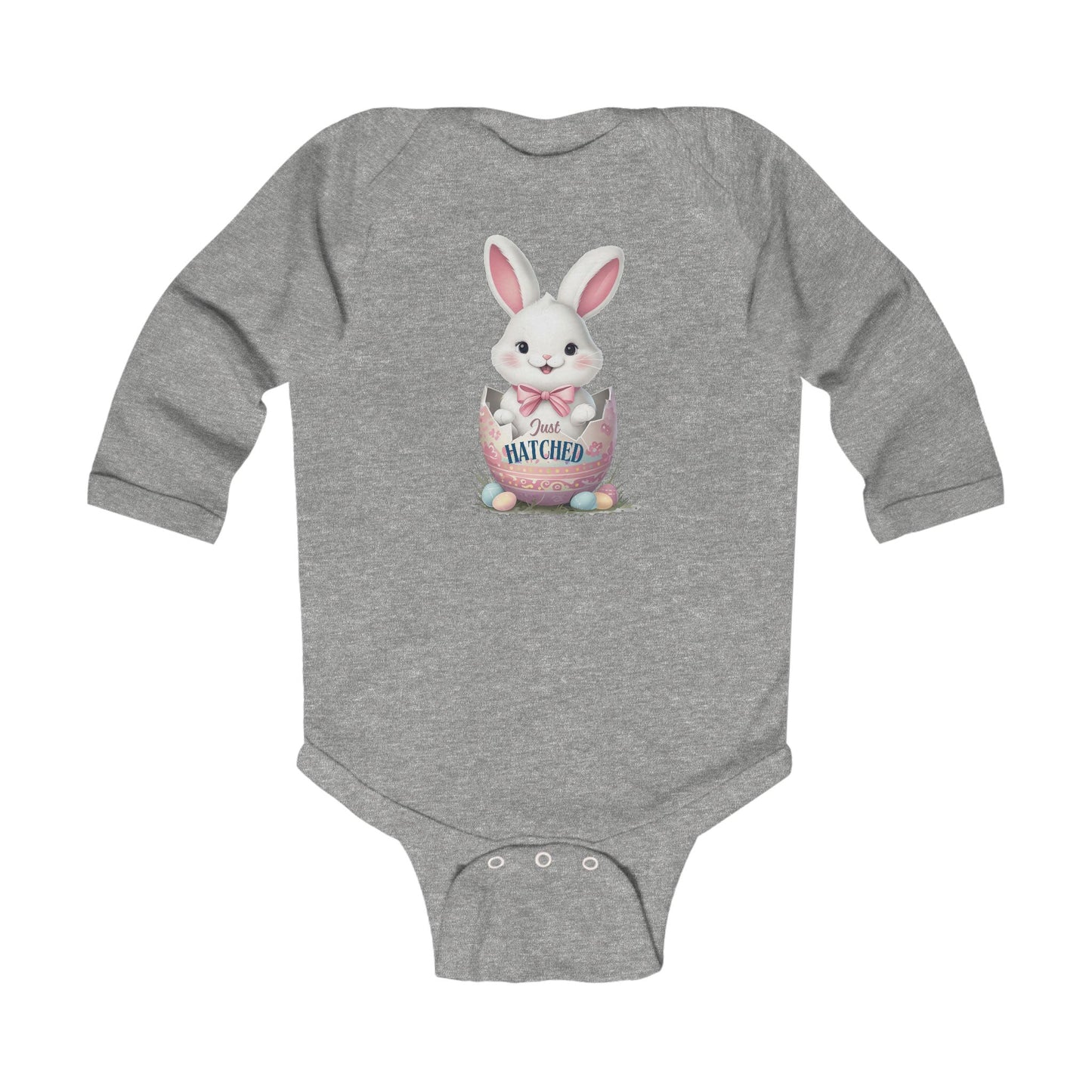 Just Hatched Bunny Infant Long Sleeve Bodysuit - Perfect for Easter Celebrations