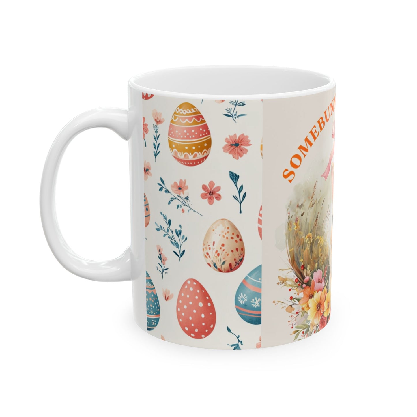 Somebunny Loves You Floral Easter Ceramic Mug