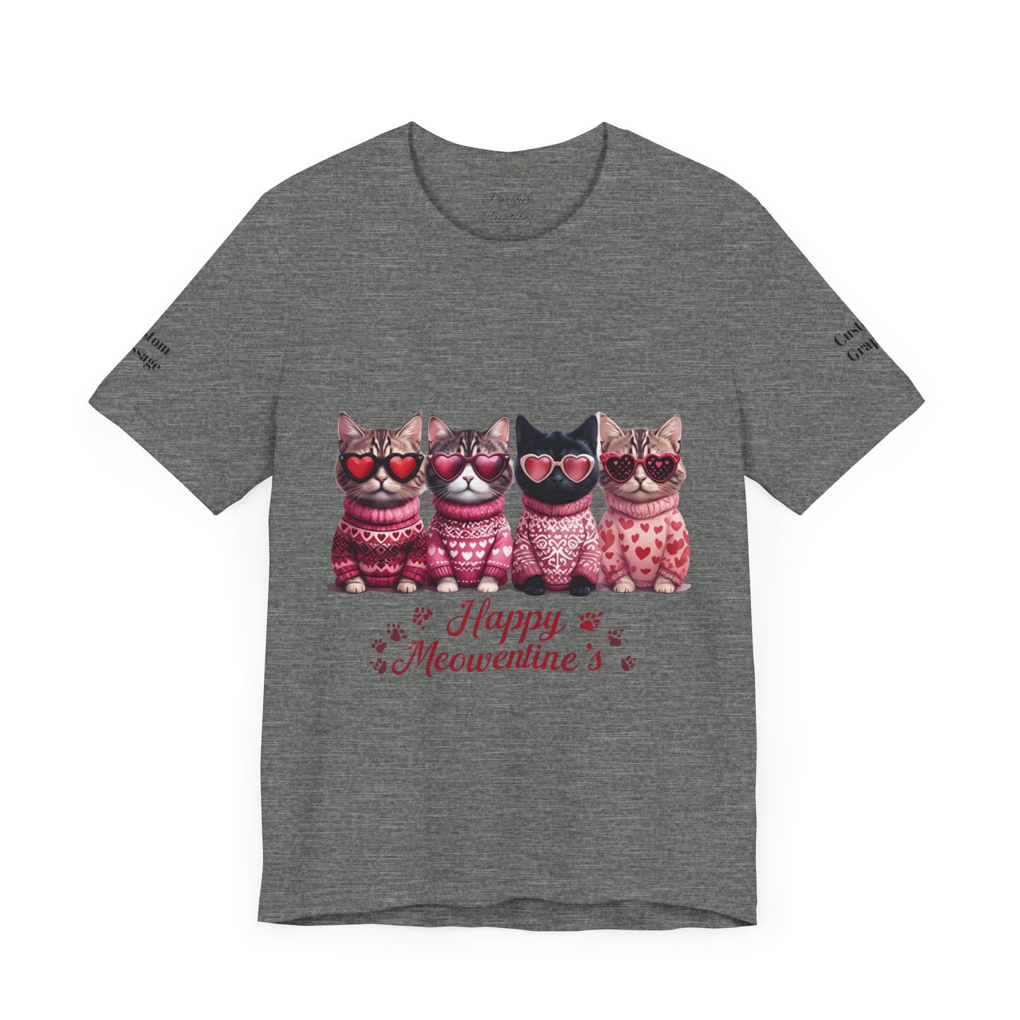 Personalized Happy Meowentines Unisex T-shirt