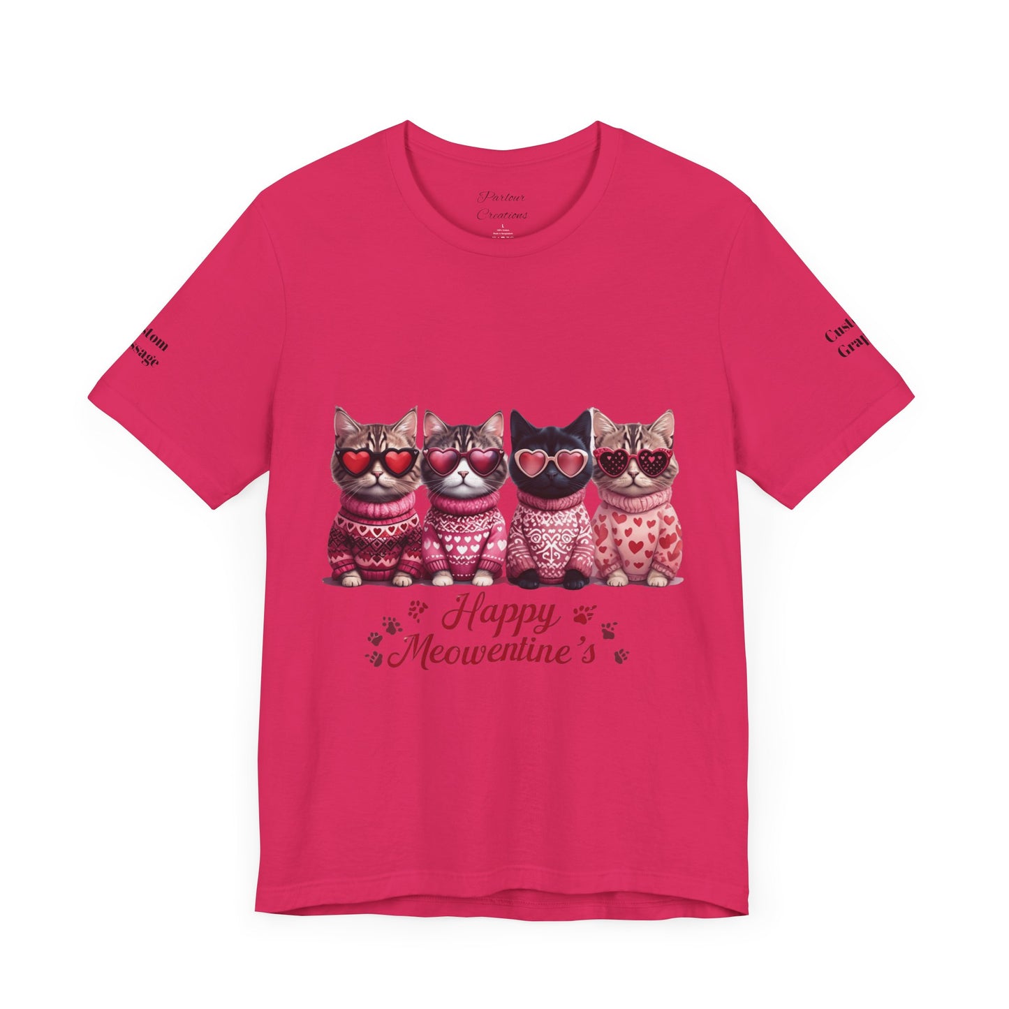Personalized Happy Meowentines Unisex T-shirt