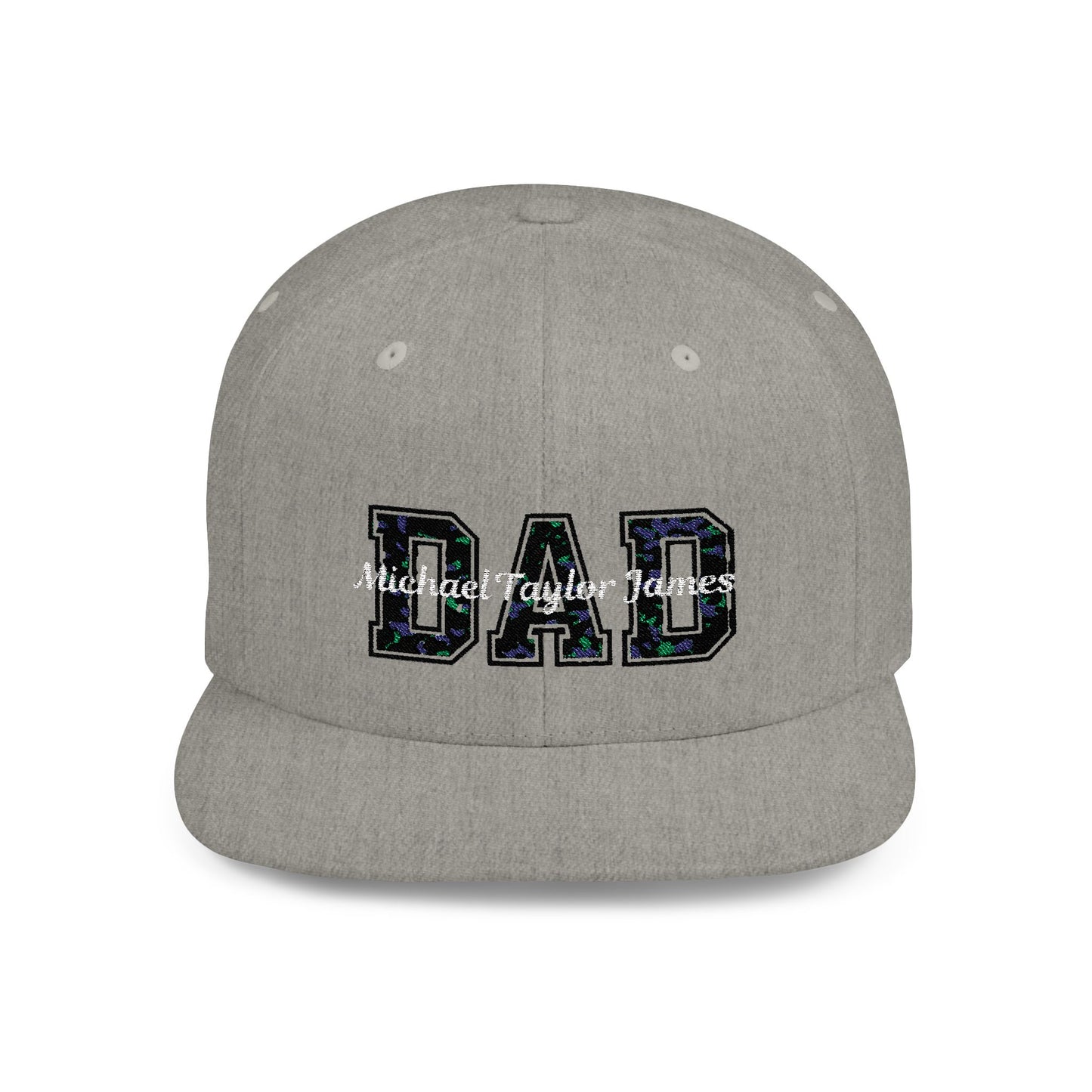 Custom Dad Snapback Hat - Fathers Day Gift, Flat Bill Cap for New Day Celebration, Personalized Birthday Present