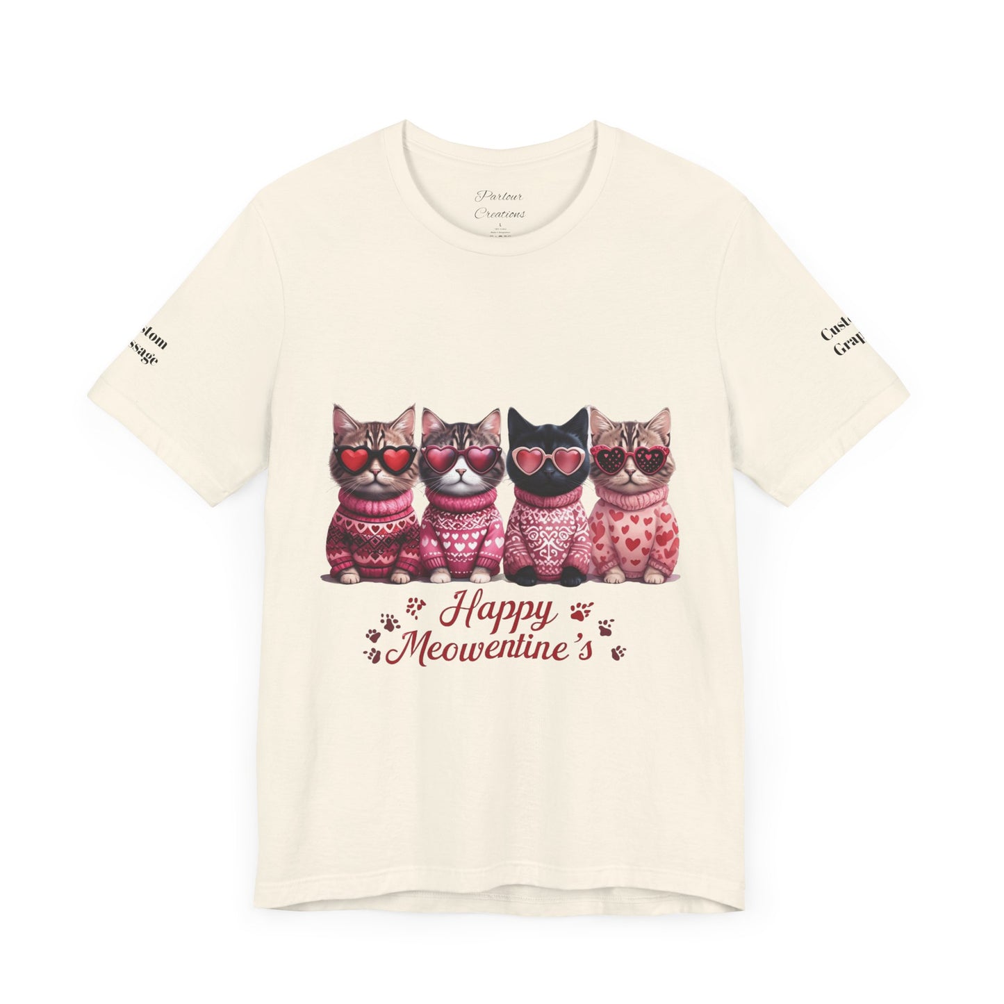Personalized Happy Meowentines Unisex T-shirt