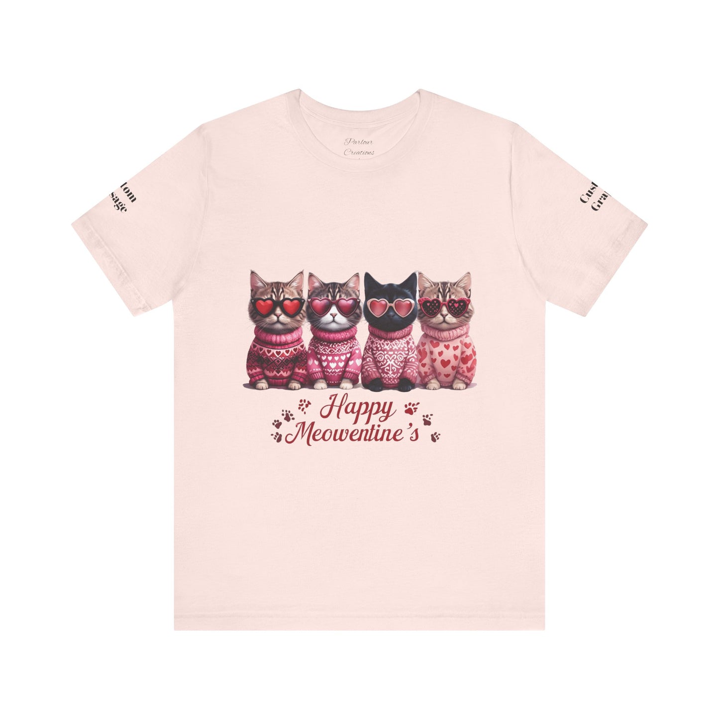 Personalized Happy Meowentines Unisex T-shirt