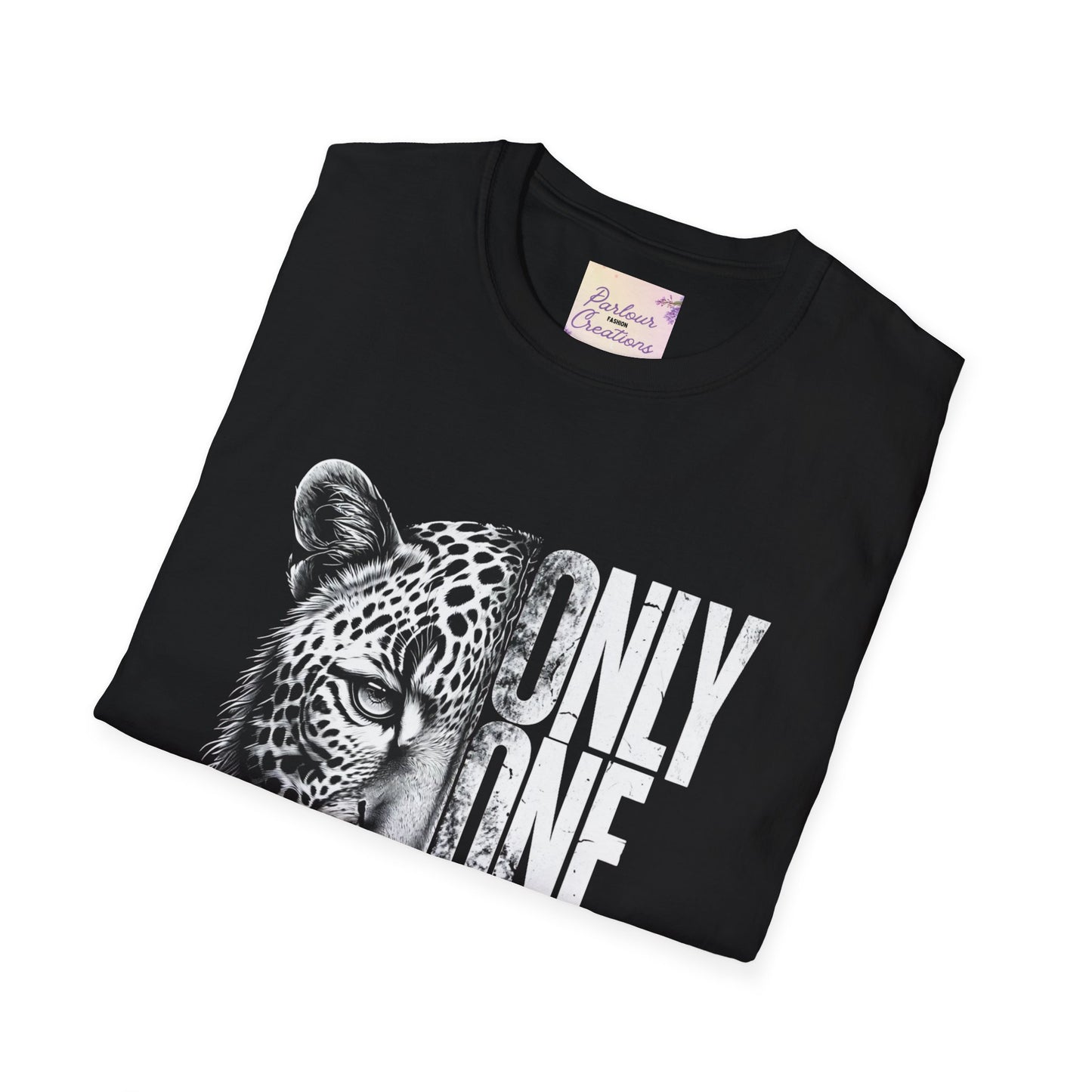 Only One Focus Leopard Graphic T-Shirt - Unisex Softstyle Tee for Animal Lovers