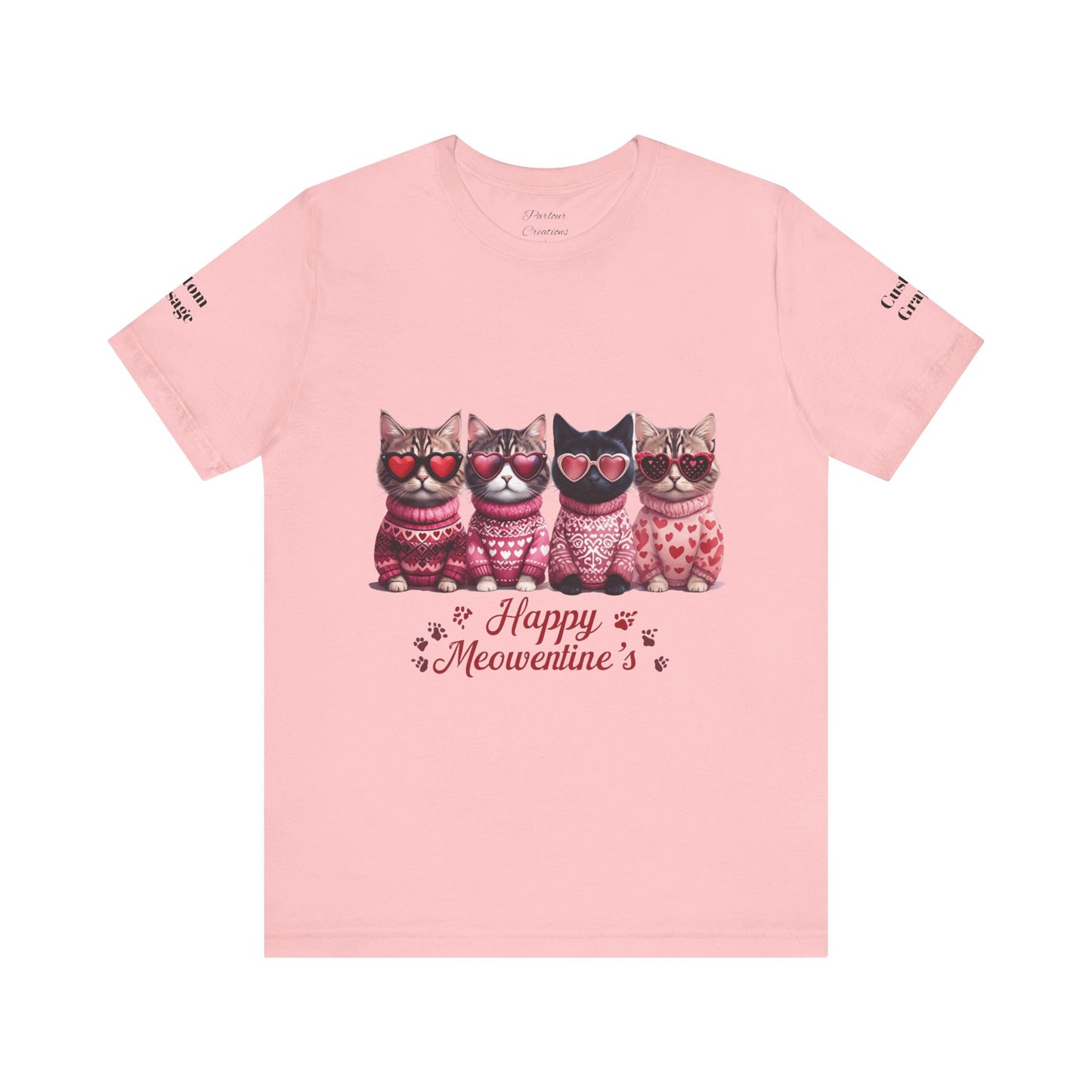 Personalized Happy Meowentines Unisex T-shirt