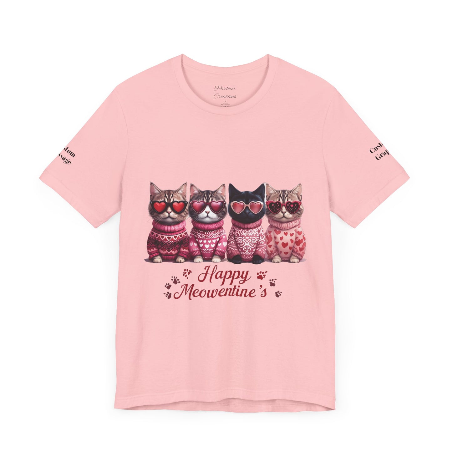 Personalized Happy Meowentines Unisex T-shirt