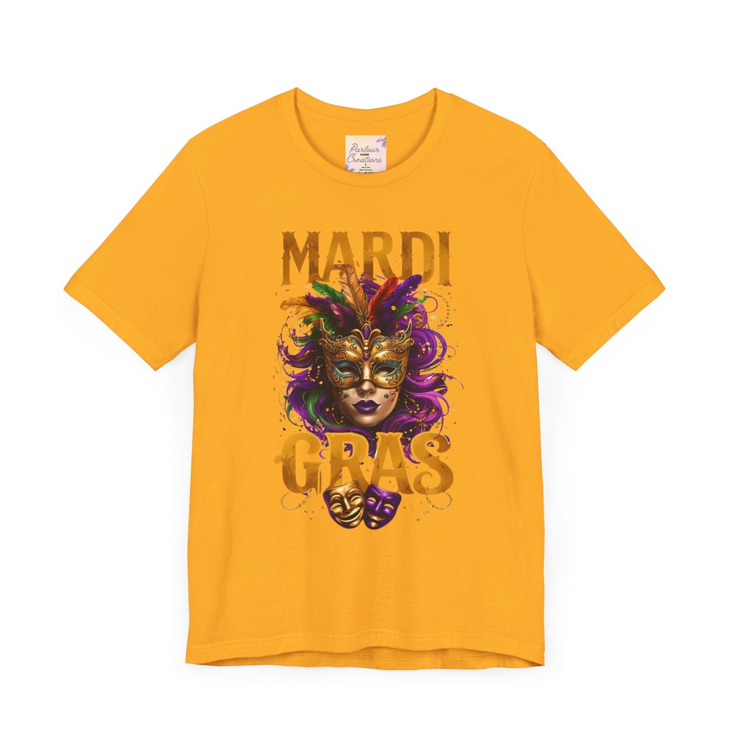Mardi Gras Unisex Tee, festive t-shirt, carnival shirt, party apparel, mask design, celebration outfit
