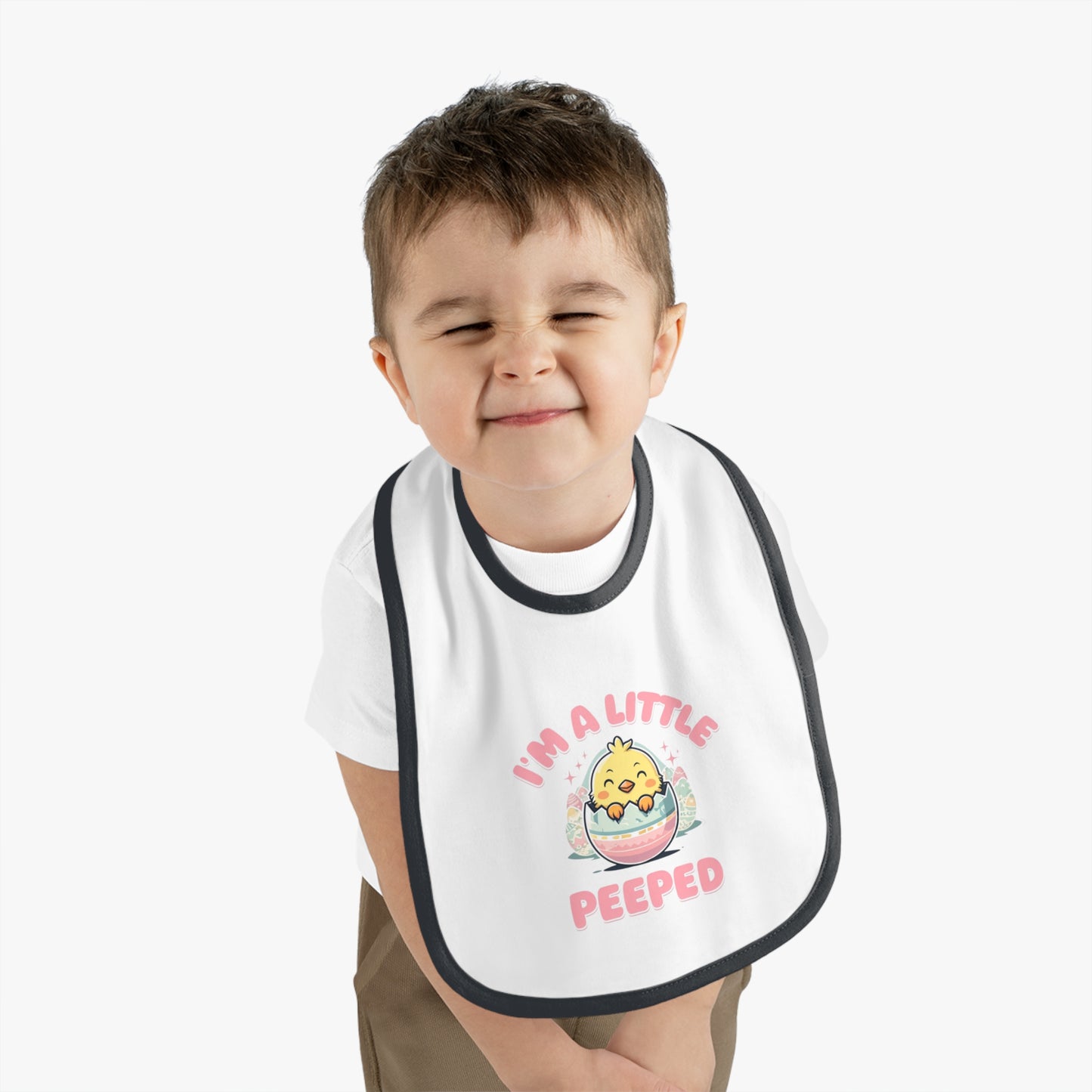 Baby Bib - I'm a Little Peeped Chick Design for Easter & Everyday Use