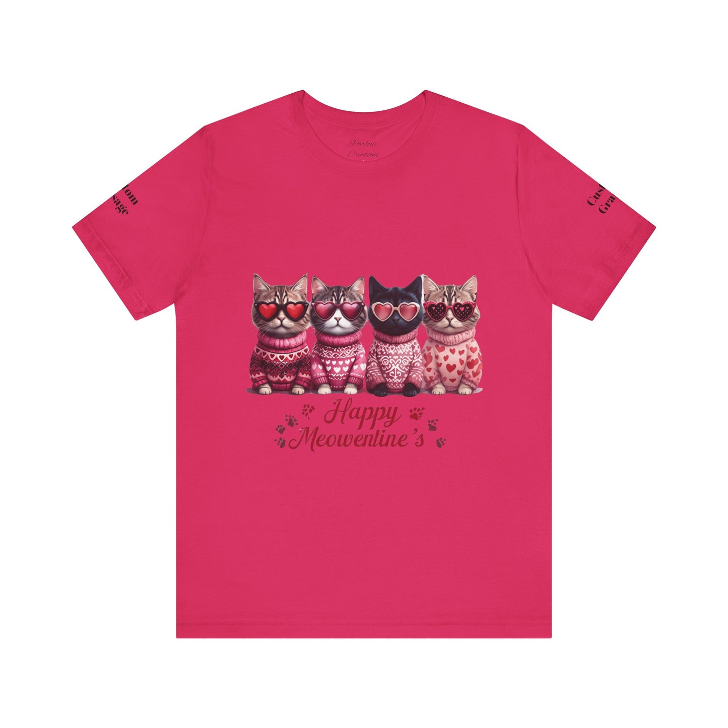 Personalized Happy Meowentines Unisex T-shirt