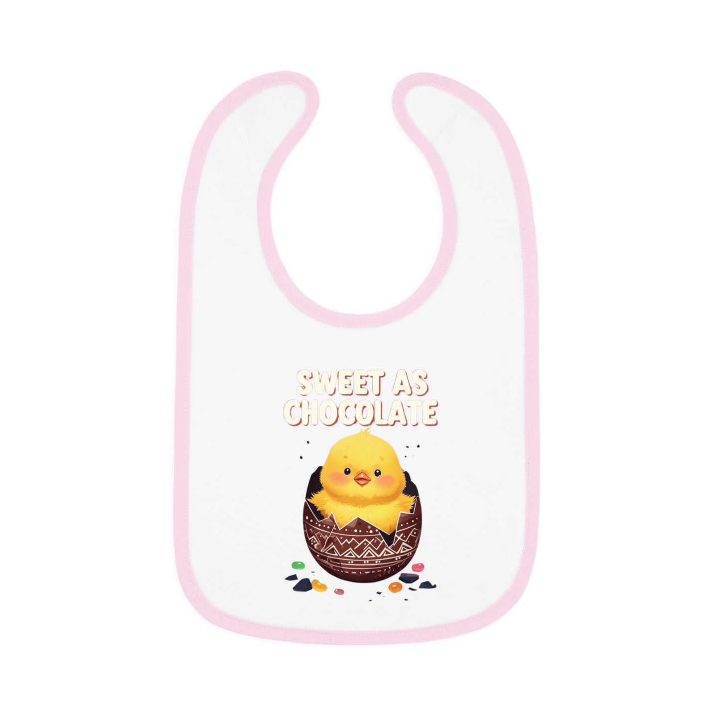 Sweet As Chocolate Baby Bib - Cute Contrast Trim Bib for Mess-Free Feeding