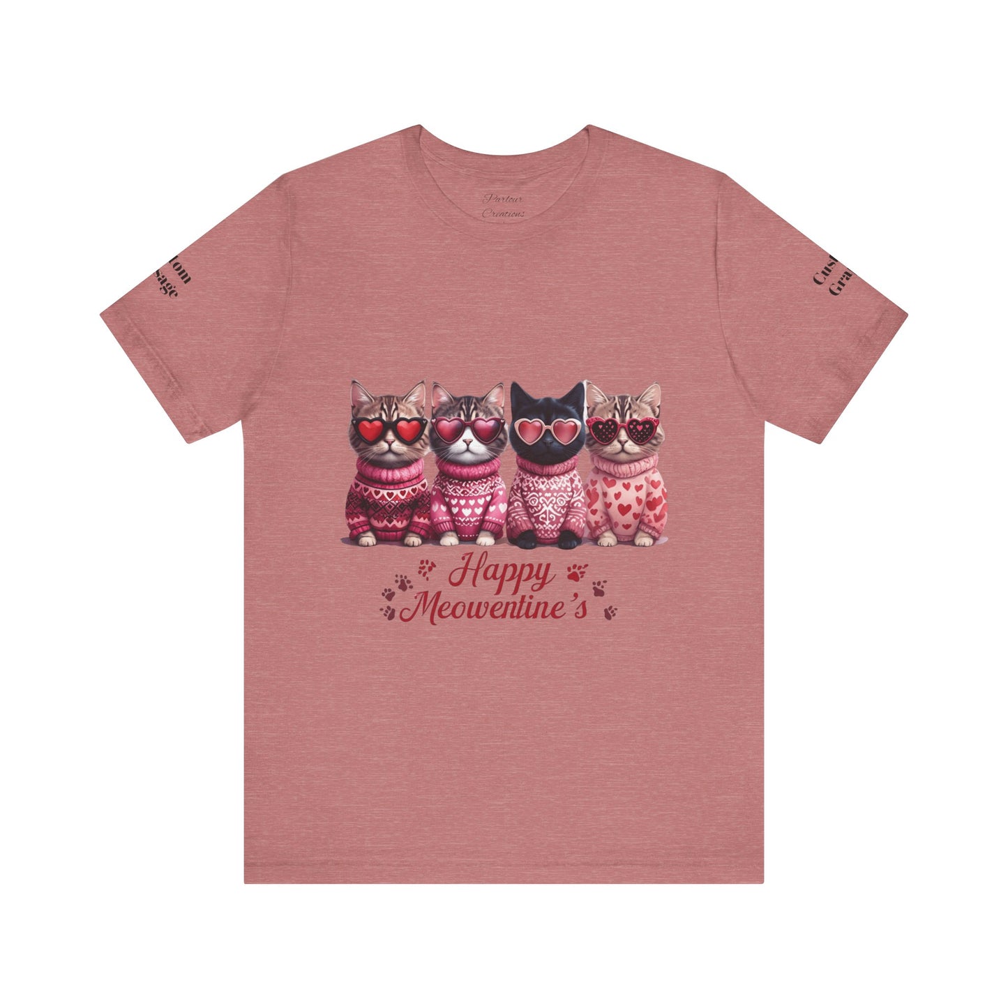 Personalized Happy Meowentines Unisex T-shirt