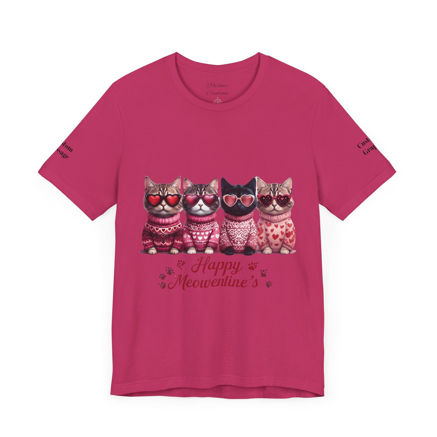 Personalized Happy Meowentines Unisex T-shirt
