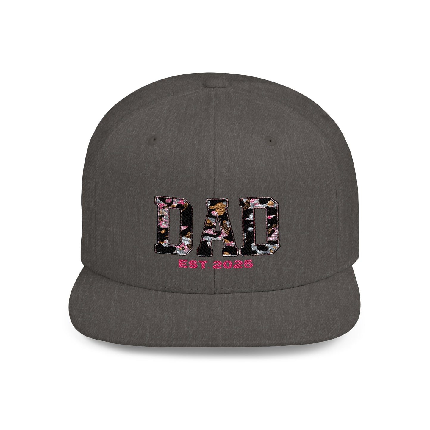 Flat Bill Snapback Cap - Dad Fathers Day Birthday New Baby Personalize Gift, Add Childs Name, Holiday Hat