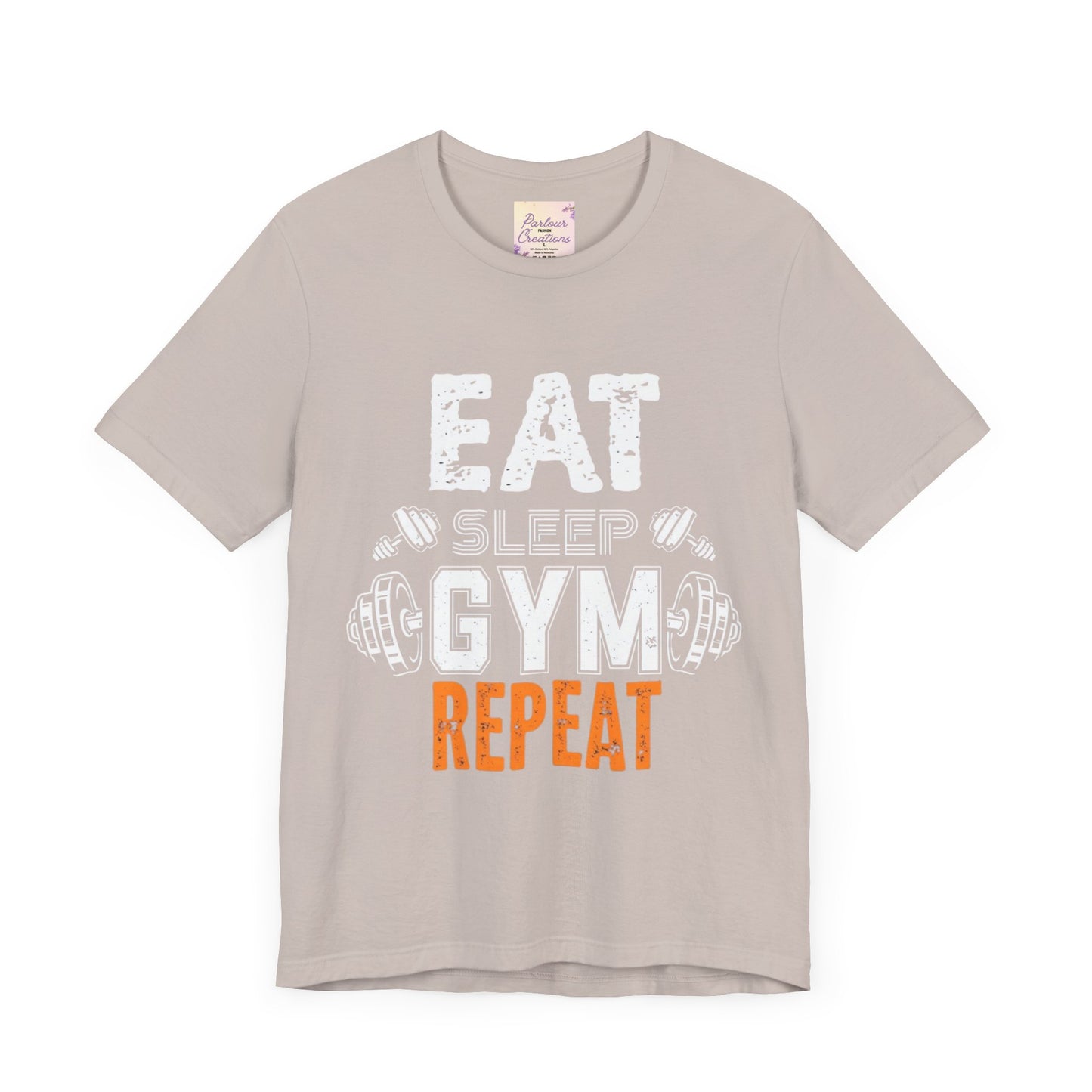 Motivational Gym T-Shirt - Eat Gym Repeat Unisex Casual Tee