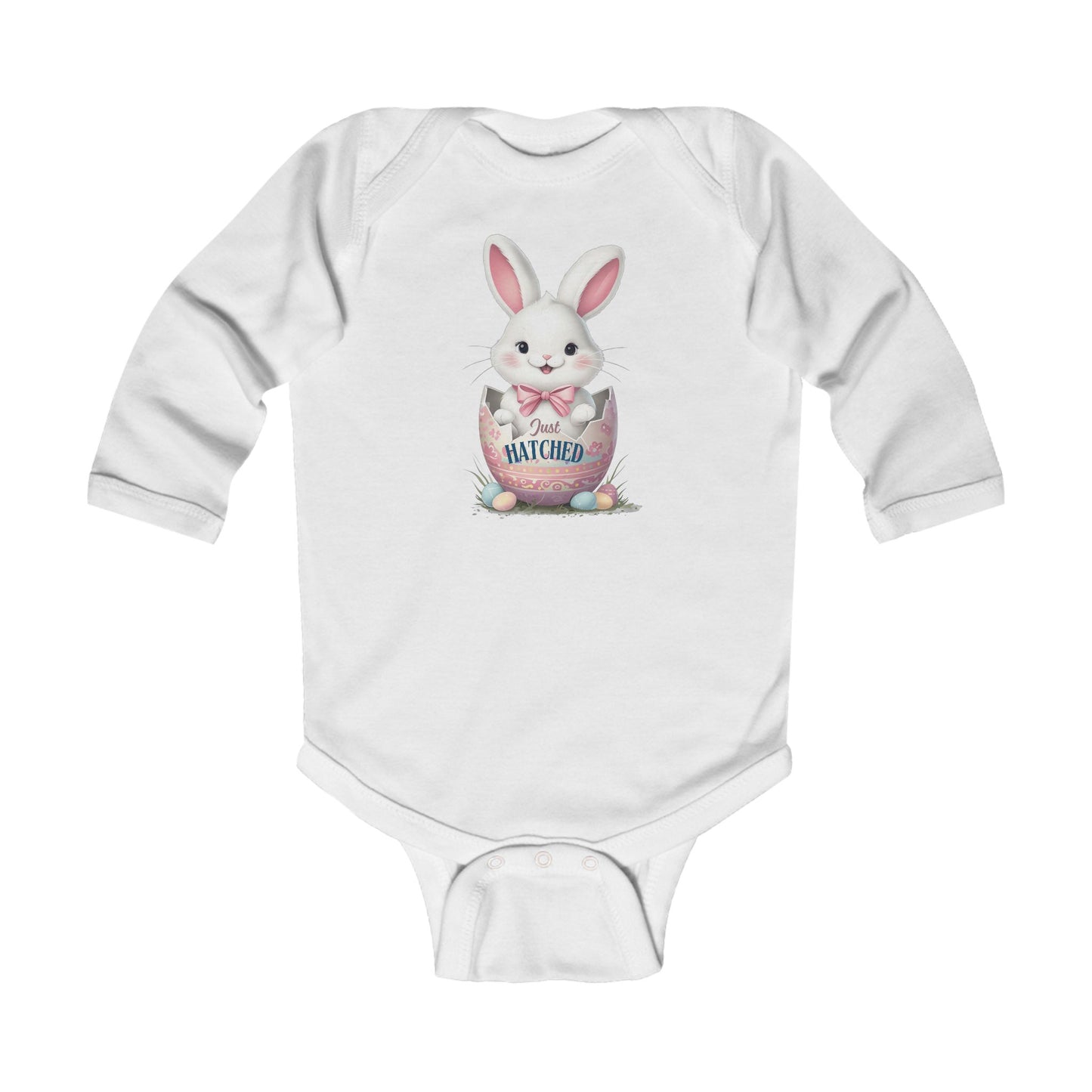Just Hatched Bunny Infant Long Sleeve Bodysuit - Perfect for Easter Celebrations
