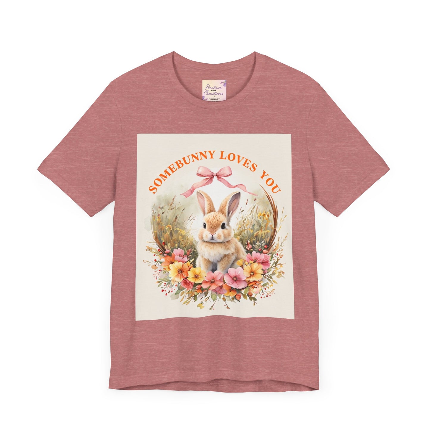 Somebunny Loves You Tee, Vintage Rabbit T-Shirt for Easter, Spring Fashion, Gift for Bunny Lovers, Cute Floral Design