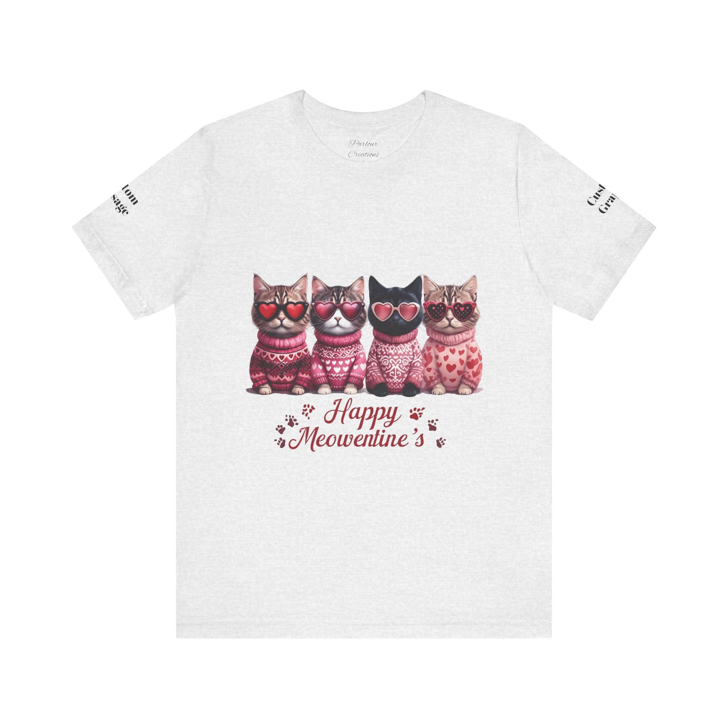 Personalized Happy Meowentines Unisex T-shirt