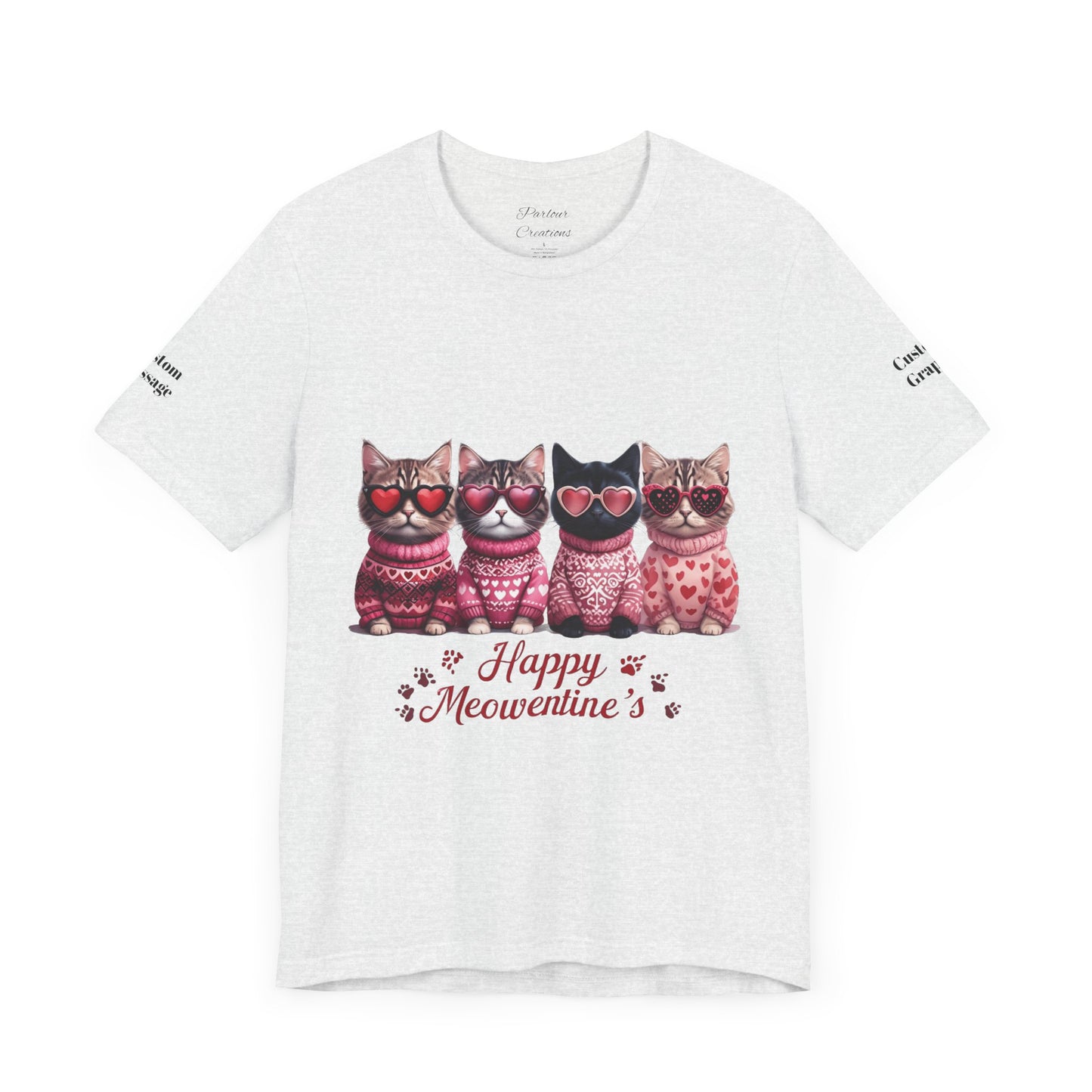 Personalized Happy Meowentines Unisex T-shirt
