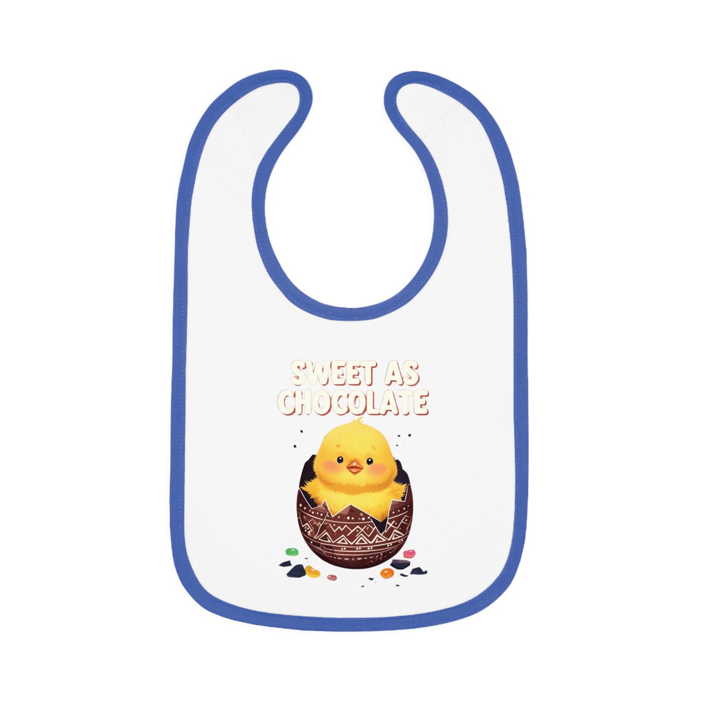 Sweet As Chocolate Baby Bib - Cute Contrast Trim Bib for Mess-Free Feeding