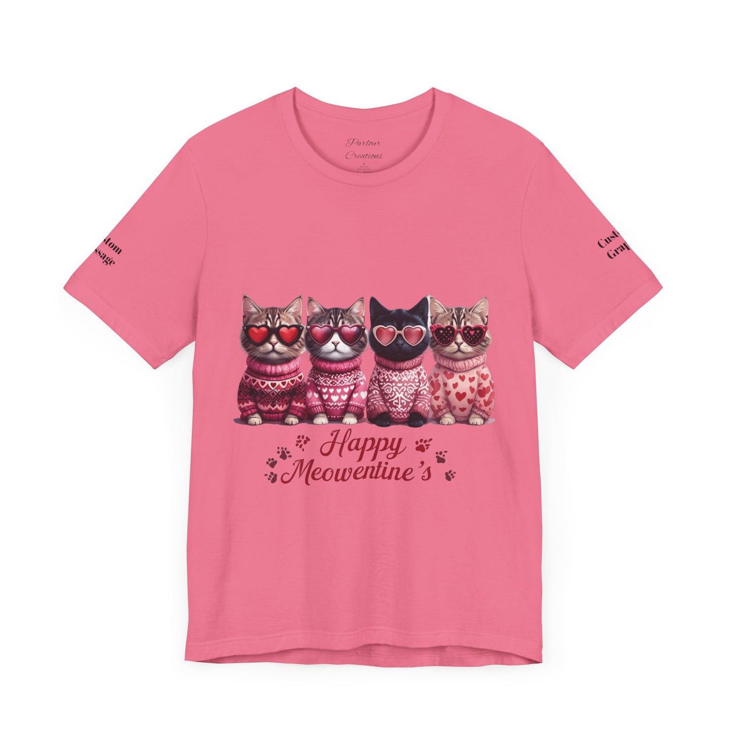 Personalized Happy Meowentines Unisex T-shirt