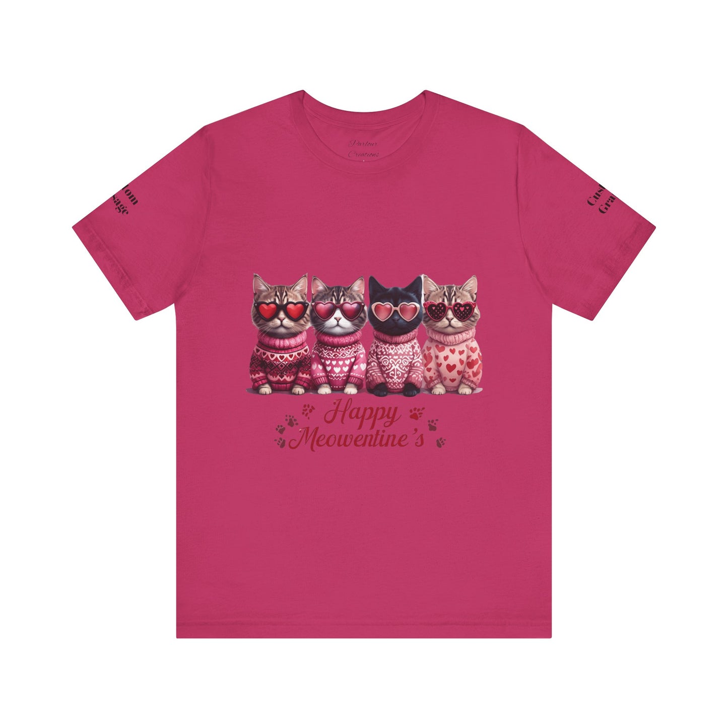 Personalized Happy Meowentines Unisex T-shirt