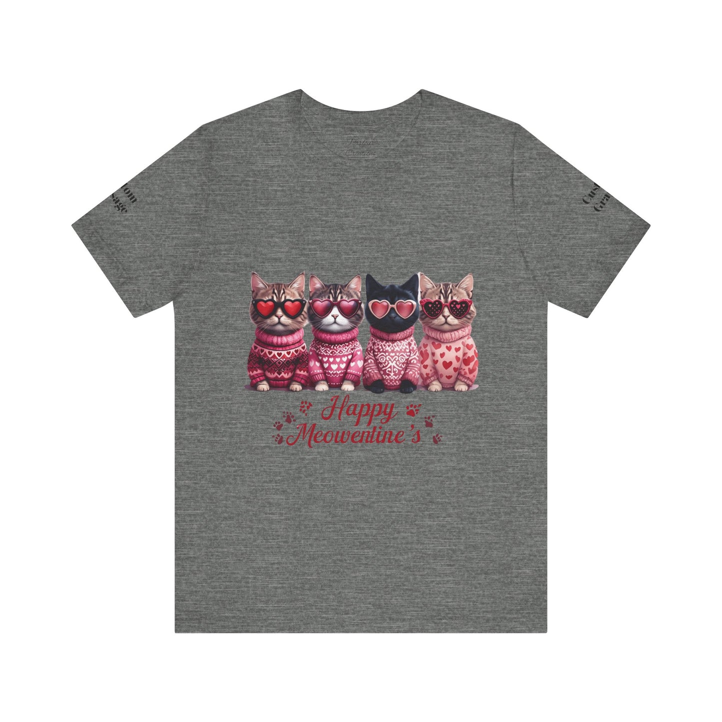 Personalized Happy Meowentines Unisex T-shirt