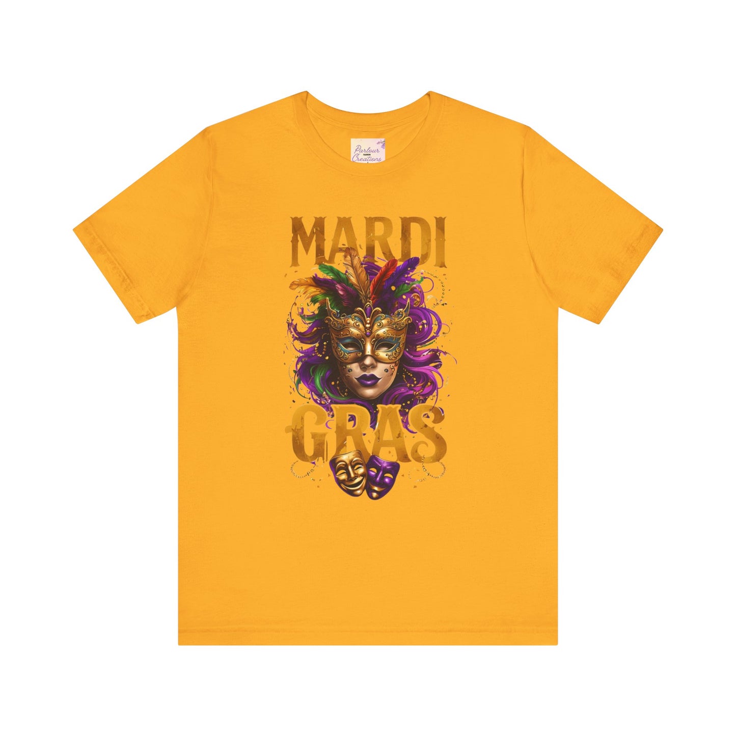 Mardi Gras Unisex Tee, festive t-shirt, carnival shirt, party apparel, mask design, celebration outfit