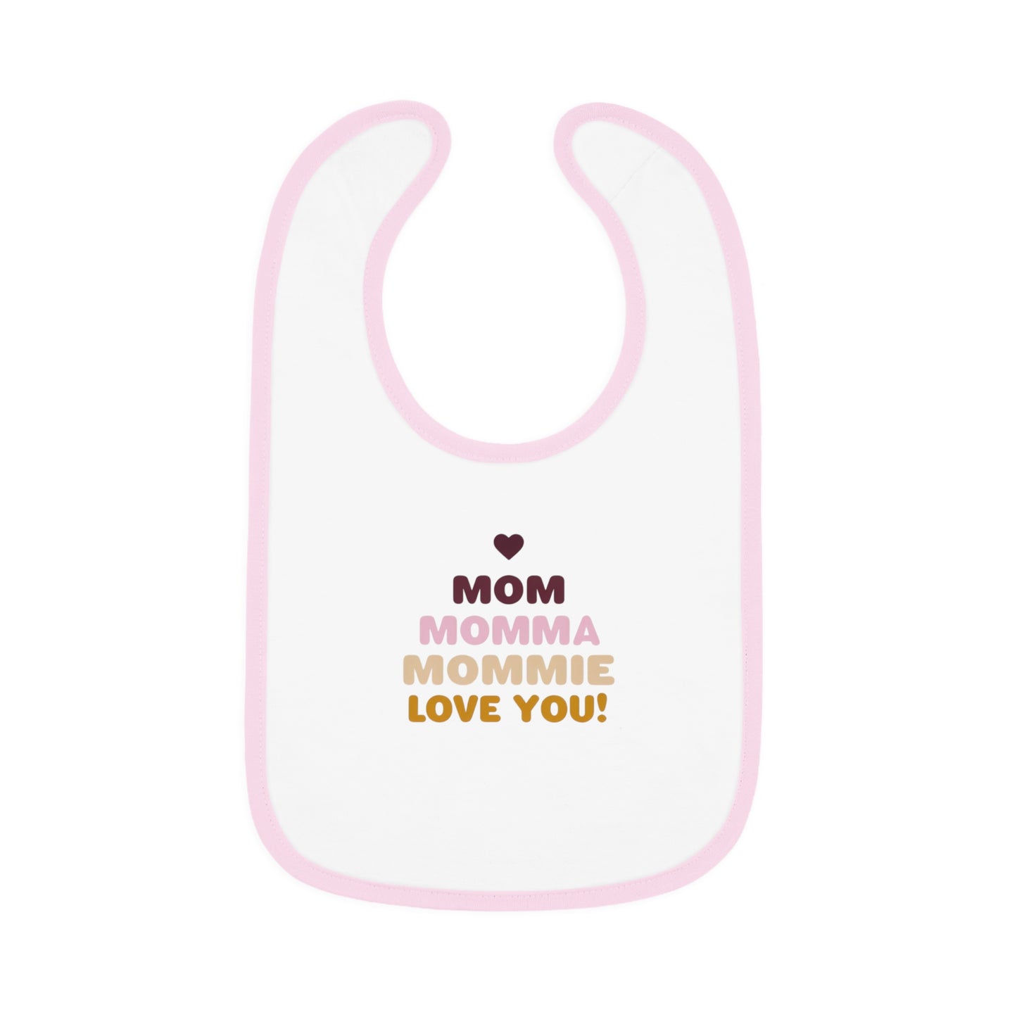 Cute 'Mom Love' Baby Bib – Perfect for New Moms and Gift Celebrations