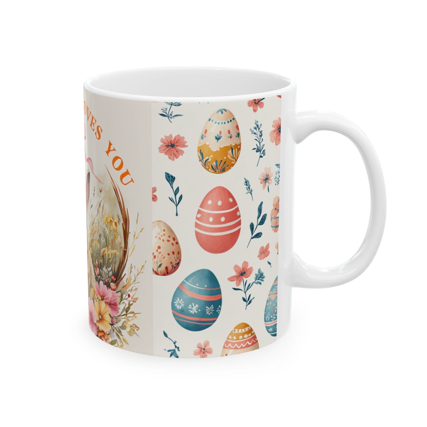 Somebunny Loves You Floral Easter Ceramic Mug
