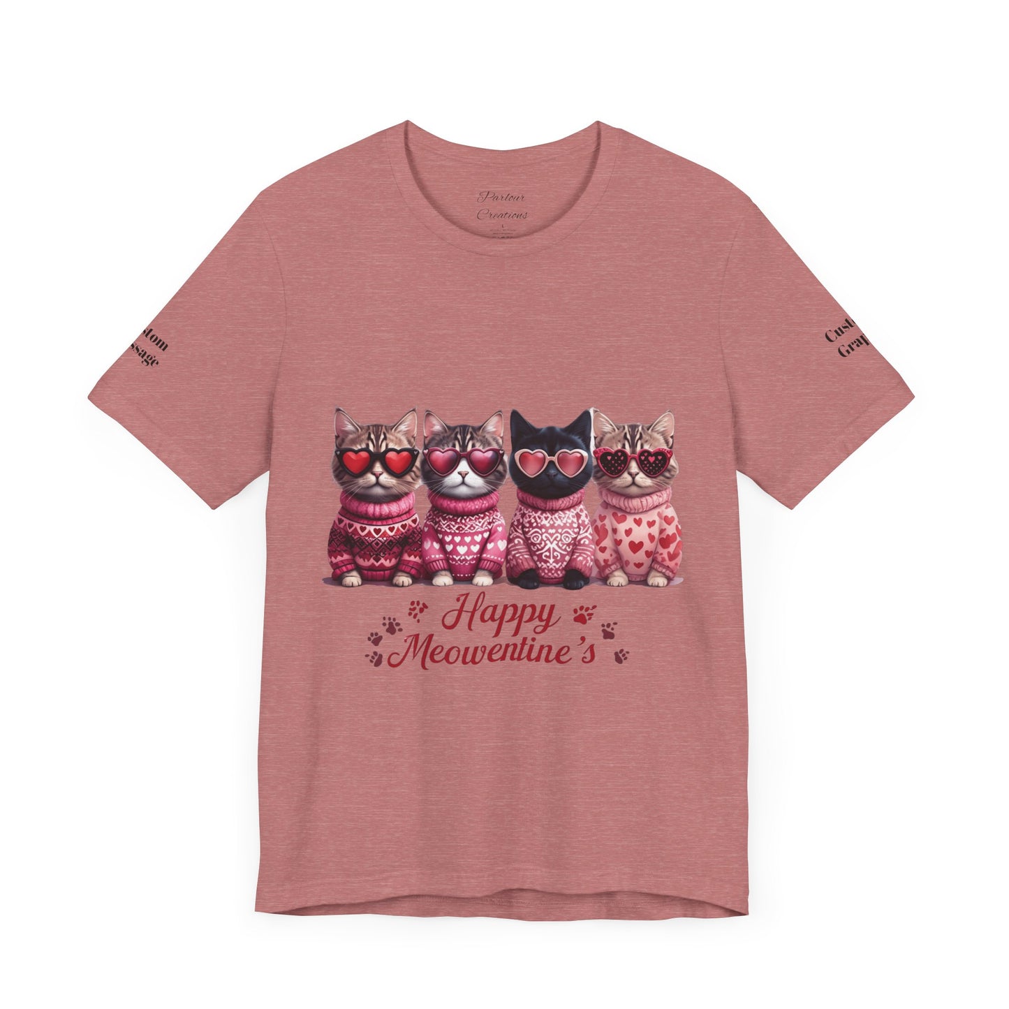 Personalized Happy Meowentines Unisex T-shirt