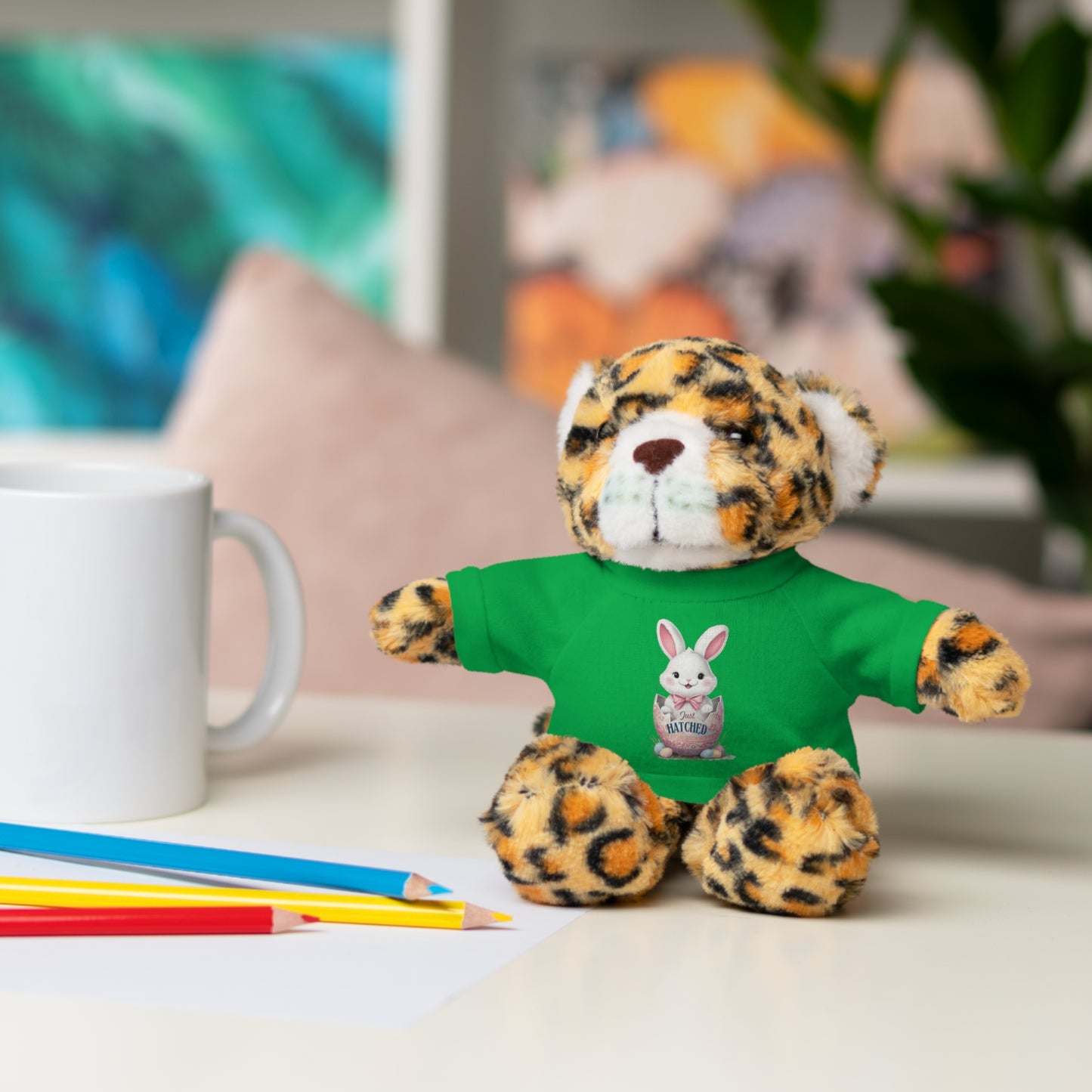 Adorable Bunny Tee "Just Hatched" Stuffed Animal - Perfect Gift for Kids